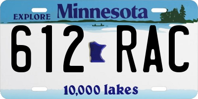 MN license plate 612RAC