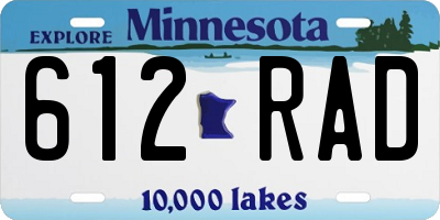 MN license plate 612RAD