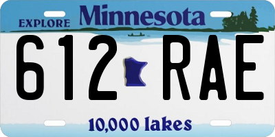 MN license plate 612RAE