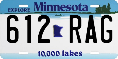 MN license plate 612RAG