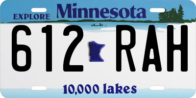 MN license plate 612RAH