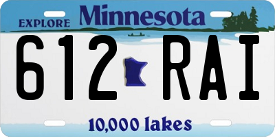 MN license plate 612RAI