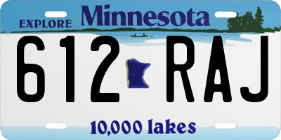 MN license plate 612RAJ