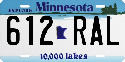 MN license plate 612RAL