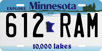 MN license plate 612RAM