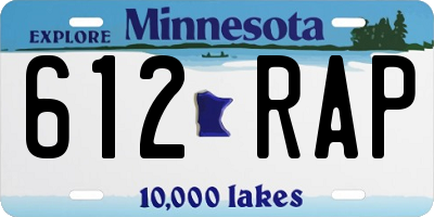 MN license plate 612RAP