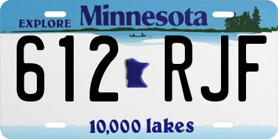 MN license plate 612RJF