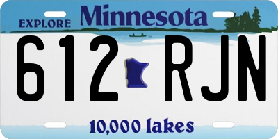 MN license plate 612RJN