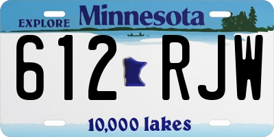 MN license plate 612RJW