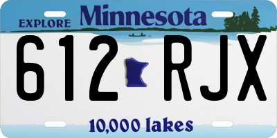 MN license plate 612RJX