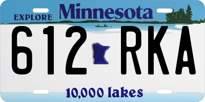 MN license plate 612RKA