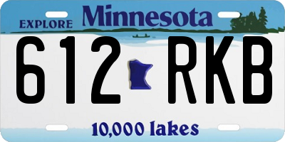 MN license plate 612RKB