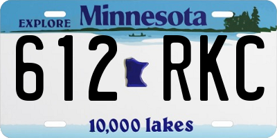 MN license plate 612RKC