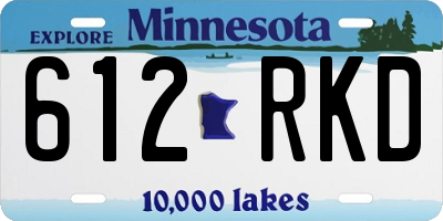 MN license plate 612RKD