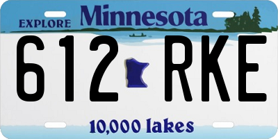 MN license plate 612RKE