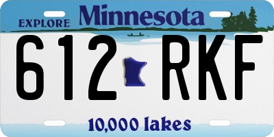 MN license plate 612RKF