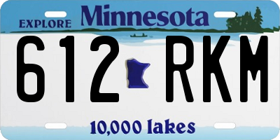 MN license plate 612RKM