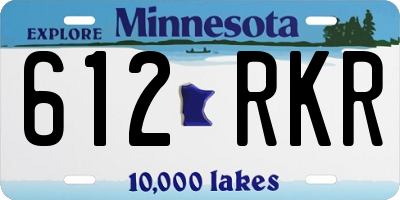 MN license plate 612RKR