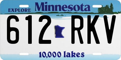 MN license plate 612RKV