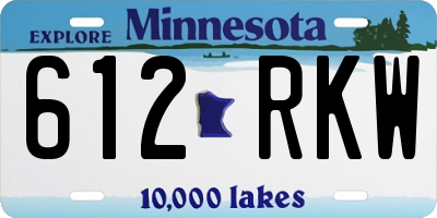 MN license plate 612RKW