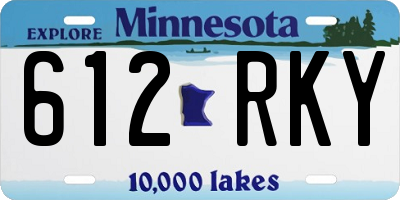 MN license plate 612RKY