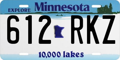 MN license plate 612RKZ