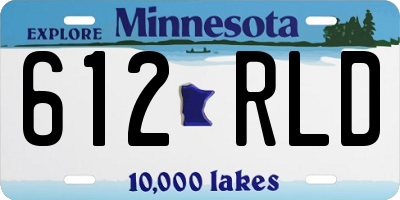 MN license plate 612RLD