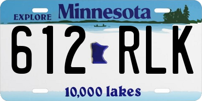 MN license plate 612RLK