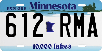 MN license plate 612RMA