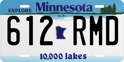 MN license plate 612RMD