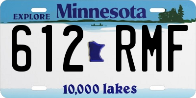 MN license plate 612RMF