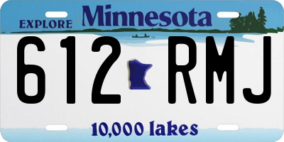 MN license plate 612RMJ