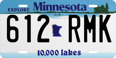 MN license plate 612RMK