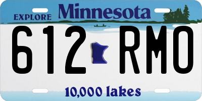 MN license plate 612RMO