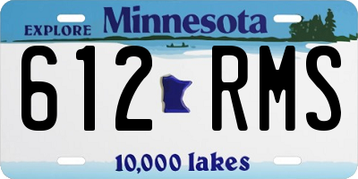 MN license plate 612RMS