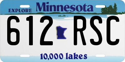MN license plate 612RSC