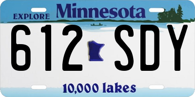 MN license plate 612SDY