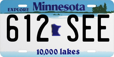 MN license plate 612SEE