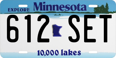 MN license plate 612SET