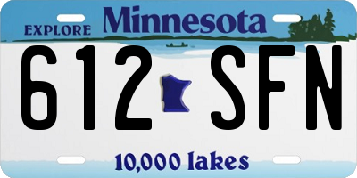 MN license plate 612SFN