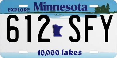 MN license plate 612SFY