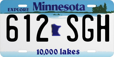 MN license plate 612SGH