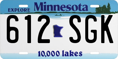 MN license plate 612SGK