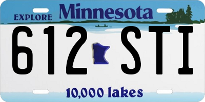 MN license plate 612STI