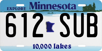 MN license plate 612SUB