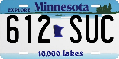 MN license plate 612SUC