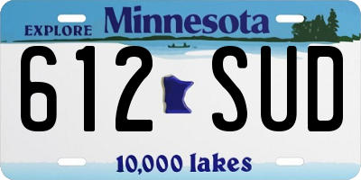 MN license plate 612SUD