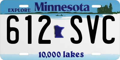 MN license plate 612SVC