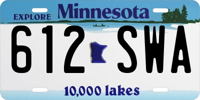 MN license plate 612SWA