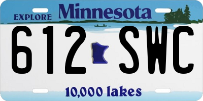 MN license plate 612SWC